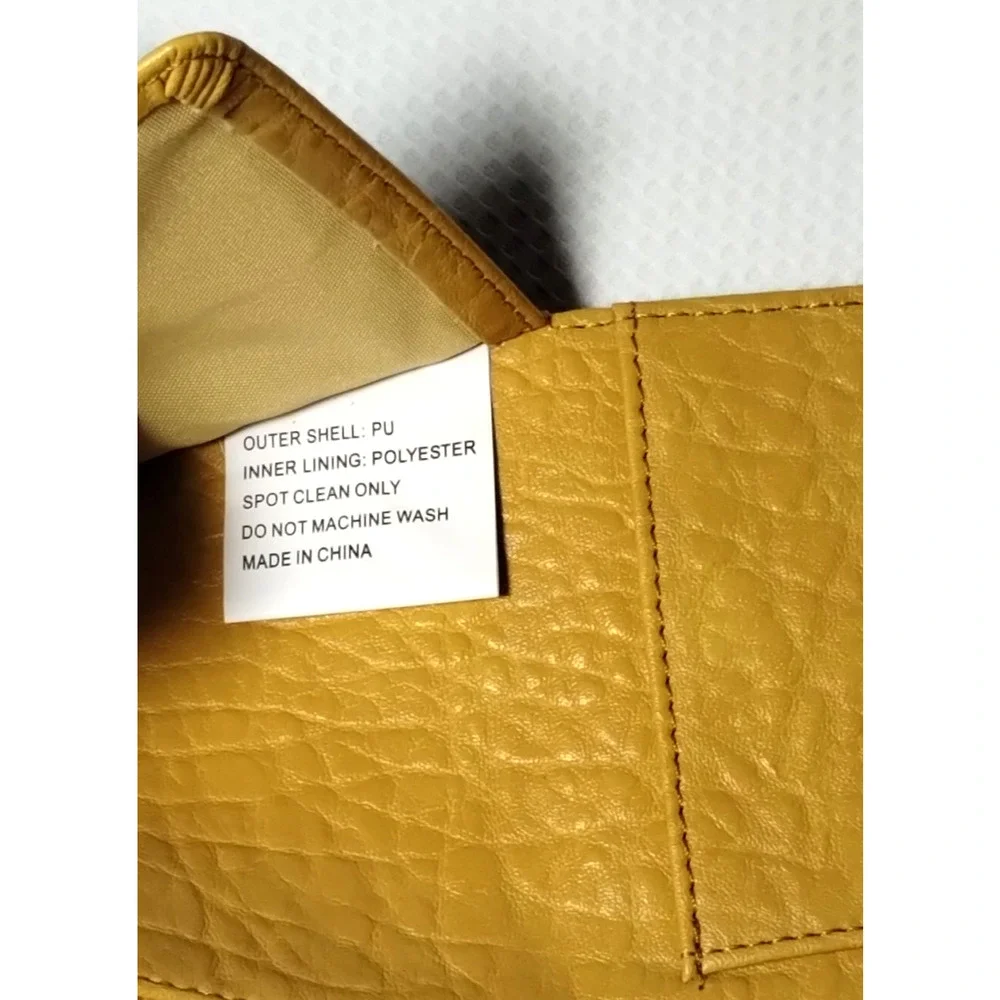 Shiraleah Bright Yellow Vegan Leather Checkbook Wallet Bifold Clutch Boho Chic